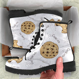 Sketch Style Cookie Pattern Leather Boots