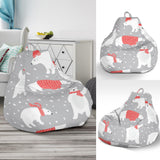 Cute Polar Bear Christmas Snow Pattern Bean Bag Cover