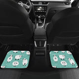 Cute Sheep Green Background Front And Back Car Mats