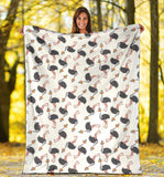 Ostrich Pattern Print Design 02 Premium Blanket