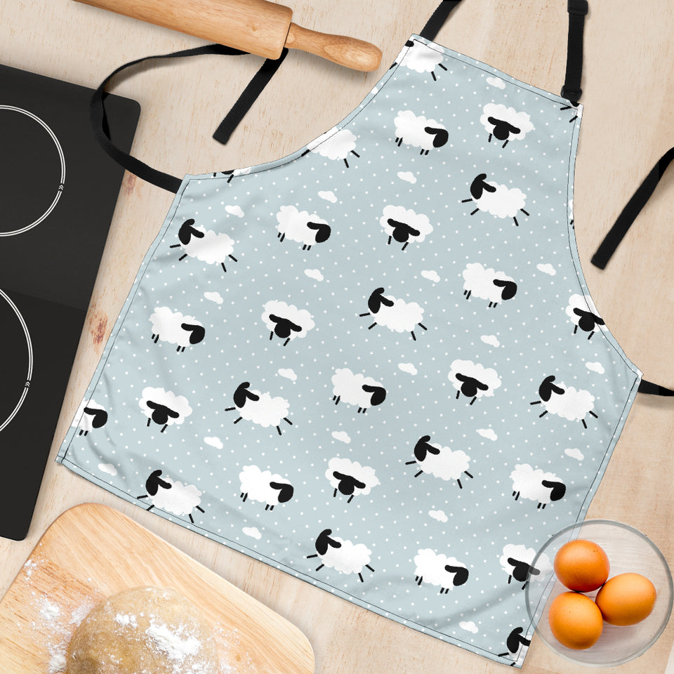 Sheep Polka Dot Cloud Pattern Adjustable Apron