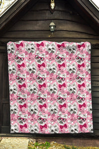 Yorkshire Terrier Pattern Print Design 03 Premium Quilt