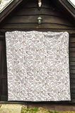 Cocoa Beans Leaves Pattern Premium Quilt