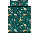 Kangaroo leaves pattern Quilt Bed Set