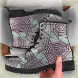 Spider Web Cobweb Design Color Pattern Leather Boots