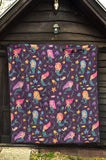 Beautiful Mermaid Fish Jellyfish Algae Other Marine World Premium Quilt