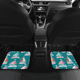 Cute Sailboat Pattern Front And Back Car Mats