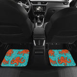 Octopus Turquoise Background Front And Back Car Mats