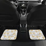 Golden Retriever Pattern Print Design 04 Front and Back Car Mats