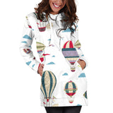 Hot Air Balloon Pattern Women'S Hoodie Dress