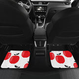 Red Apples White Background Front And Back Car Mats