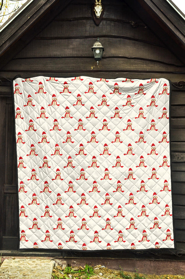 Golden Retriever Pattern Print Design 01 Premium Quilt