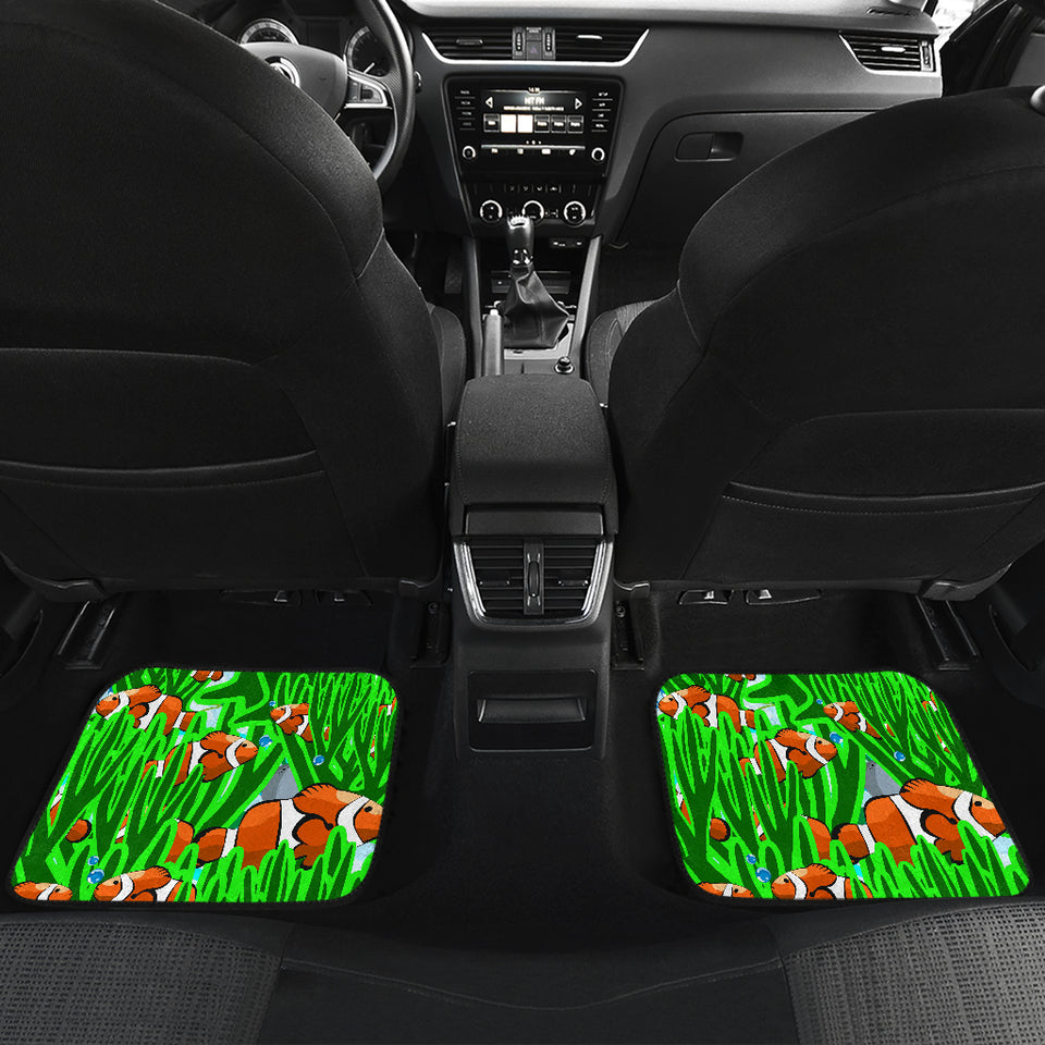 Clown Fish Pattern Print Design 01 Front and Back Car Mats