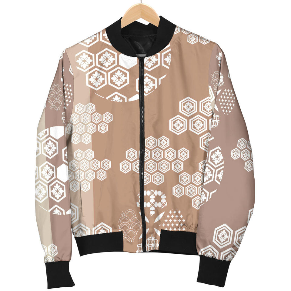 Beautiful Hexagon Japanese  Pattern Women'S Bomber Jacket