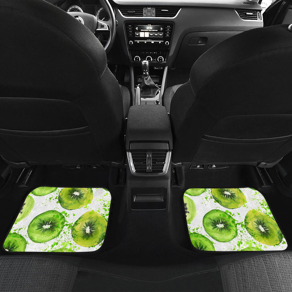 Watercolor Kiwi Pattern Front And Back Car Mats