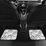 Cute French Bulldog Head Pattern Front And Back Car Mats