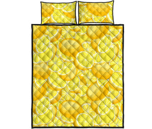 lemon pattern Quilt Bed Set
