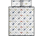 Cute helicopter star pattern Quilt Bed Set