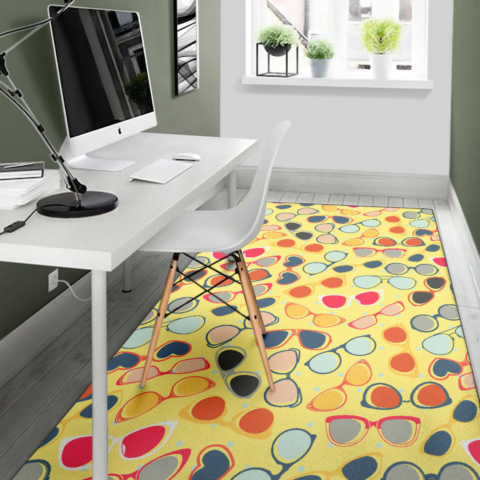 Sun Glasses Pattern Print Design 05 Area Rug