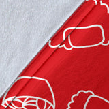Sushi Pattern Red Background Premium Blanket