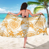 Hand Drawn Orange Fruit Pattern Sarong