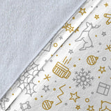 Christmas Tree Christmas Element Silver Gold Pattern Premium Blanket
