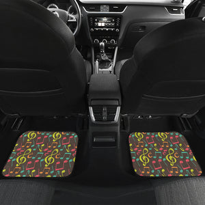 Music Notes Pattern Print Design 05 Front and Back Car Mats