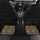 Music Notes Pattern Print Design 05 Front and Back Car Mats