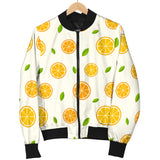 Oranges Leaves Pattern Women'S Bomber Jacket