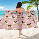 Cute Unicorn Pug Pattern Sarong