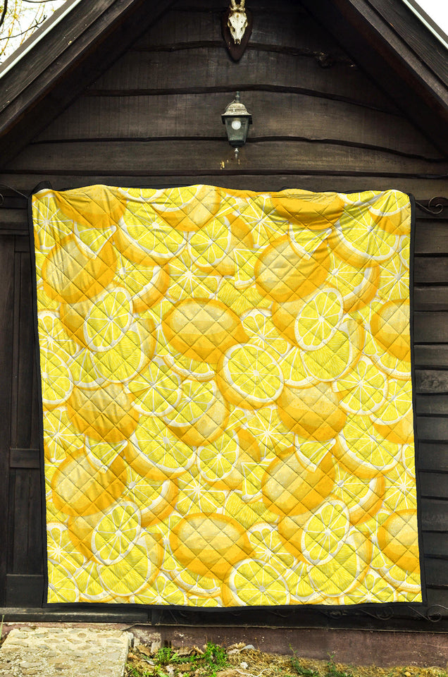 Lemon Pattern Premium Quilt