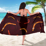 Boomerang Australian Aboriginal Ornament Circle Black Background Sarong