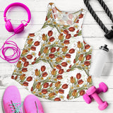 Red tulips and daffodils pattern Women Racerback Tank Top