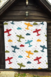 Airplane Star Cloud Colorful Premium Quilt