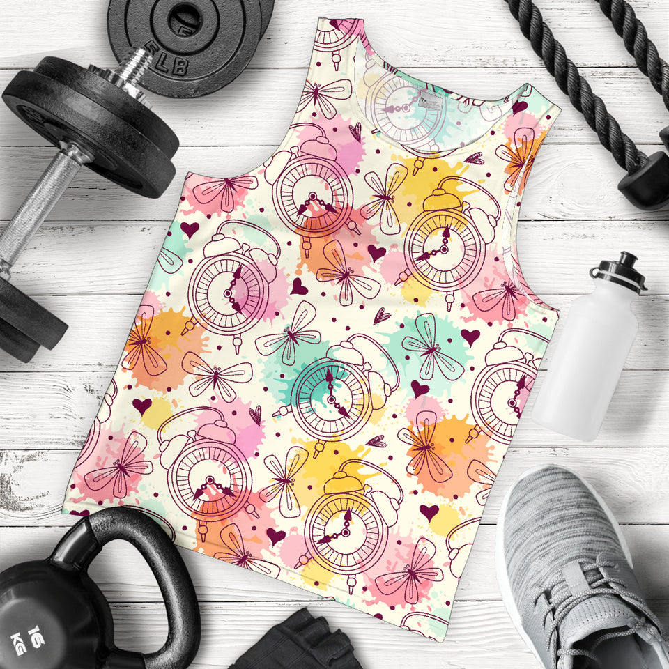 Clock butterfly pattern Men Tank Top
