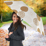 Gold Texture Mushroom Pattern Umbrella