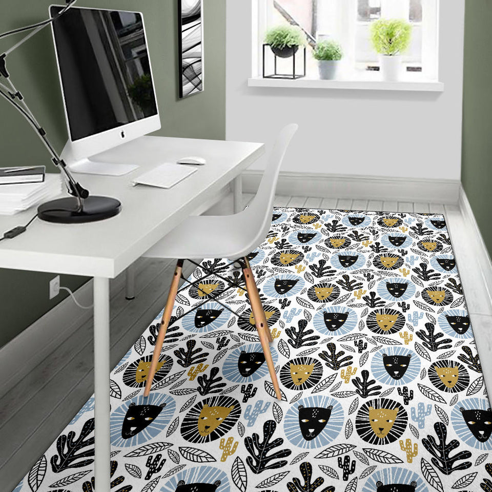 Lion Pattern Print Design 05 Area Rug