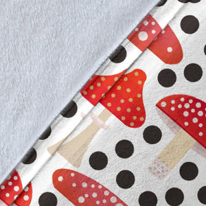 Red Mushroom Dot Pattern Premium Blanket