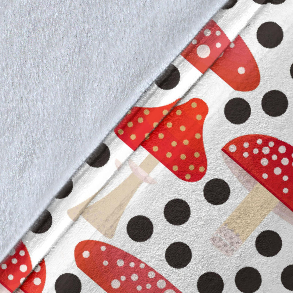 Red Mushroom Dot Pattern Premium Blanket