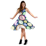Colorful Clock Background Sleeveless Midi Dress
