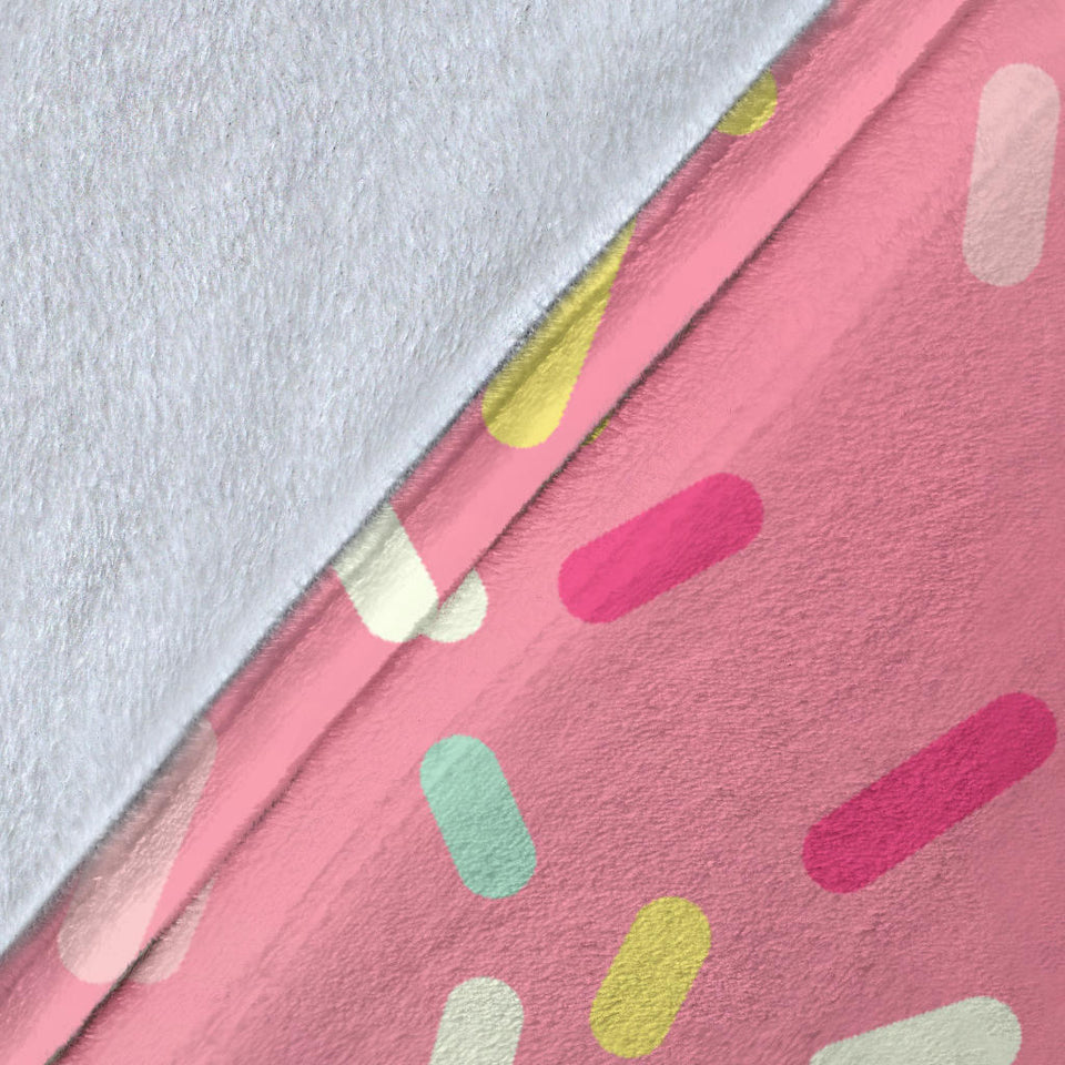Pink Donut Glaze Candy Pattern Premium Blanket