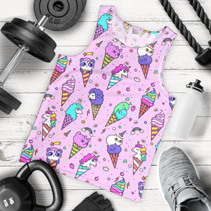 Cute ice cream cone animal pattern Men Tank Top