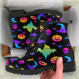 Colorful Halloween Background Leather Boots