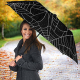 Spider Web Pattern Black Background White Cobweb Umbrella