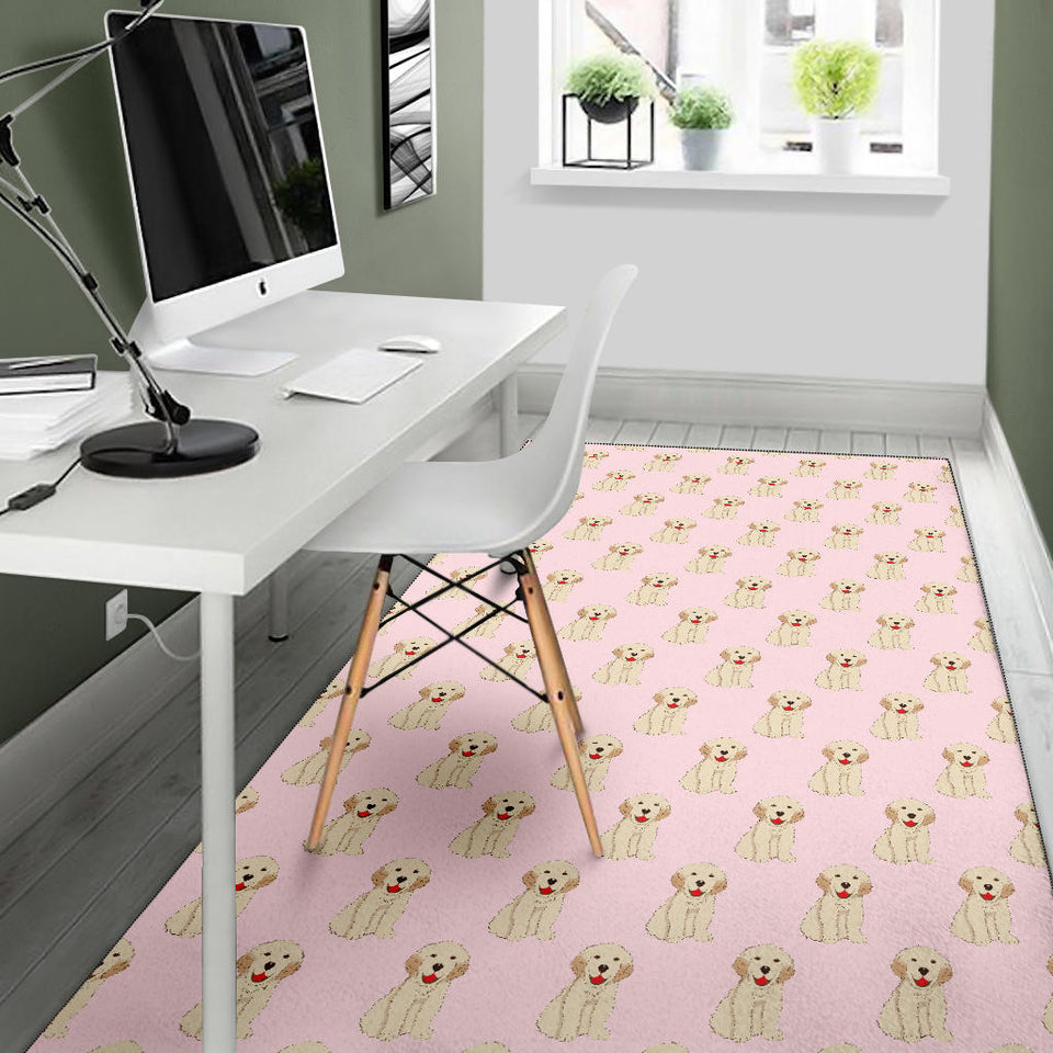 Golden Retriever Pattern Print Design 02 Area Rug