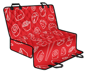Sushi Pattern Red Background Dog Car Seat Covers