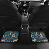 Raccoon Tropical Leaves Pattern Front And Back Car Mats