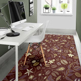 Coffee Bean Flower Pattern Area Rug