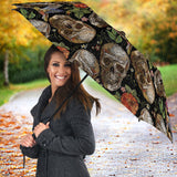 Skull Rose Humming Bird Flower Pattern Umbrella
