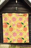 Grapefruit Yellow Background Premium Quilt